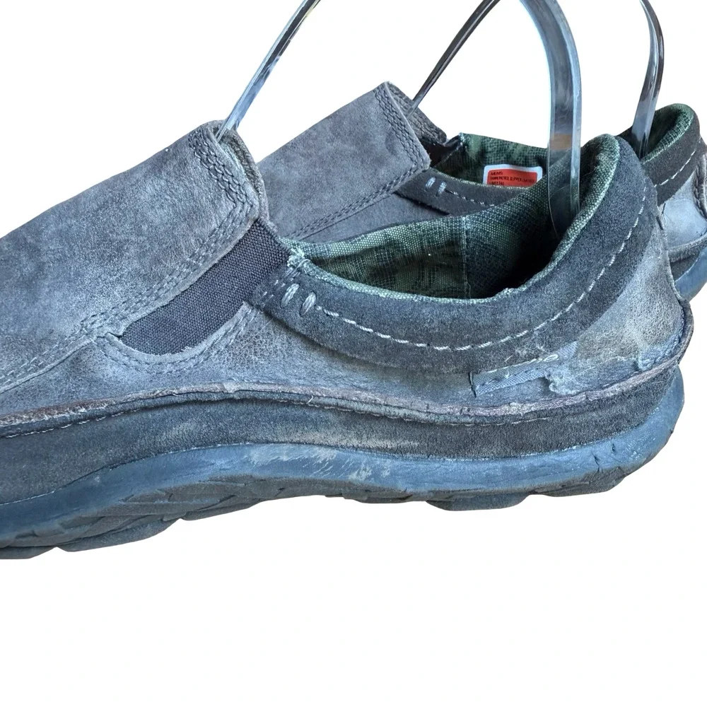 Cushe Dawn Patrol Slipper Dark Gray Raw Leather Slip On Loafers Shoes sz 9